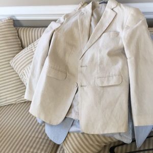 Natural linen colored boys blazer